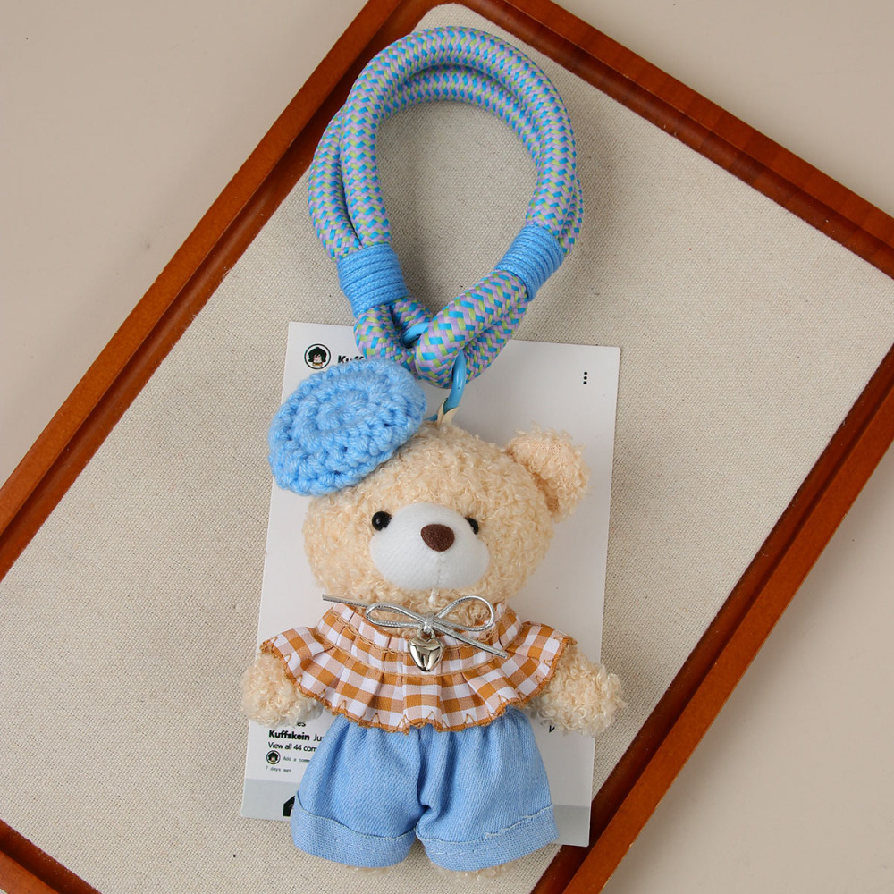 1 Breloque De Sac Pour Femme, Faite À La Main, Représentant Un Adorable Petit Ourson En Peluche 