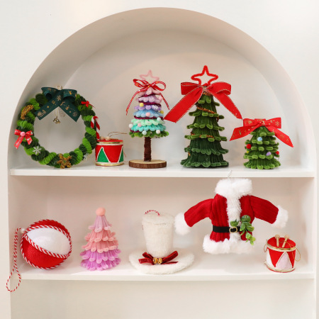 1 pièce de décorations de fête de Noël torsadées faites à la main en polyester