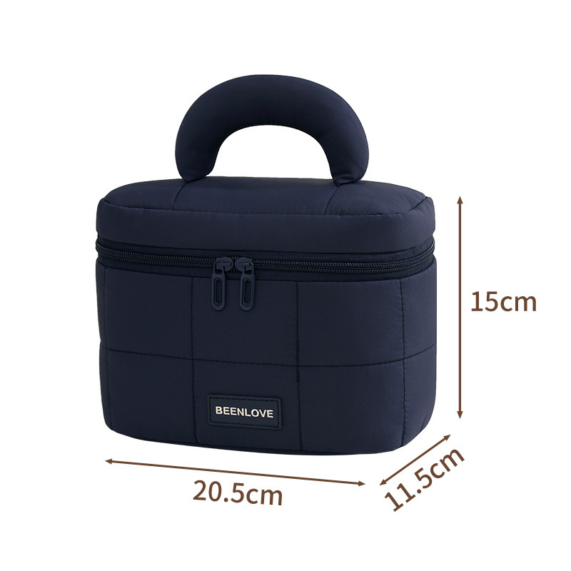 1 Trousse De Maquillage Bouffante De Couleur Unie 
