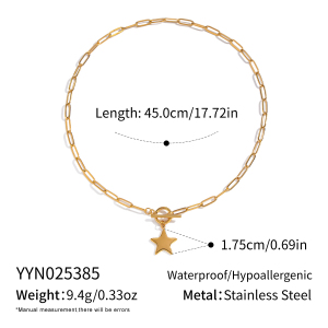 Collier Pendentif En Acier Inoxydable Doré, Étanche, En Forme D'Étoile h5