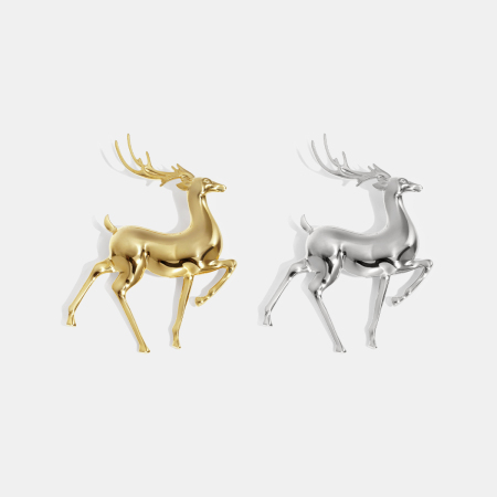 Broche en acier inoxydable doré, étanche, en forme de cerf (1 pièce).