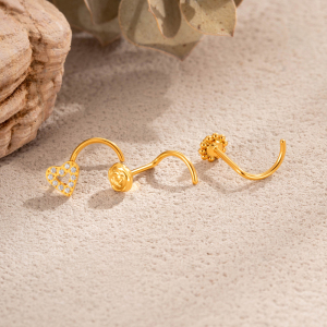 Piercing De Nez Pour Femme En Alliage De Titane Doré Avec Zircon Et Motif Floral Délicat (1 Pièce). h5 Image4