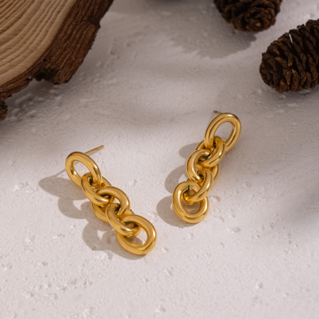 Boucles d'oreilles pendantes étanches en acier inoxydable (1 paire)