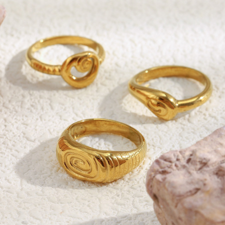 Bague Daily Circle en acier inoxydable étanche, 1 pièce, collection Simple Series 2