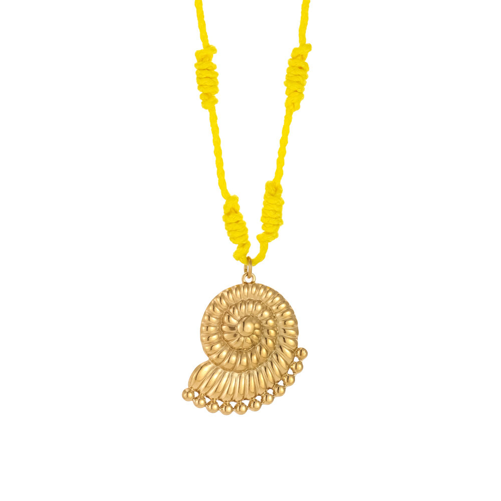 Collier Pendentif Femme En Acier Inoxydable Doré, Orné D'Un Coquillage Charmant (1 Pièce) Image6