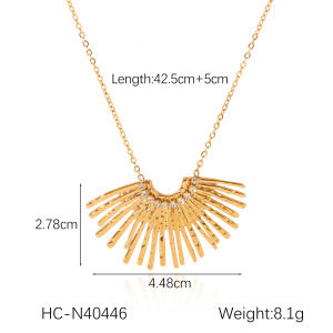Ensemble Collier Et Collier En Acier Inoxydable Imperméable Couleur Or, Forme Ailes h5 Image2