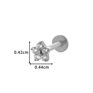 Boucles D'Oreilles Piercing Pour Femme, 1 Pièce, Nœud Papillon, Alliage De Titane, Couleur Or, Zircone h5 Image2