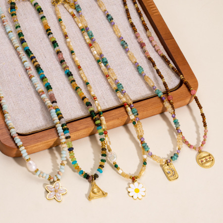 Collier de perles romantique en forme d'étoile irrégulière pour femme, pierres naturelles, 1 pièce 2