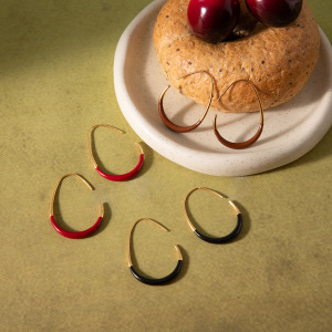 1 Paire De Boucles D'Oreilles Créoles Ovales Classiques En Acier Inoxydable Imperméable, De Couleurs Assorties, Pour Femmes h5 Image3