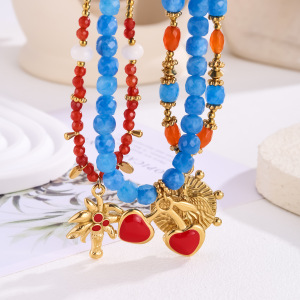 Collier Élégant En Perles De Cerisier Pour Femme, Pierres Naturelles, 1 Pièce h5 Image3