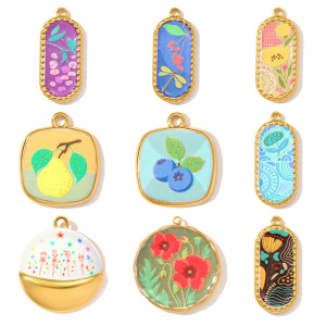 Pendentif Femme Vivid Fruit En Acier Inoxydable Étanche Couleur Or (1 Pièce) h5 Image6