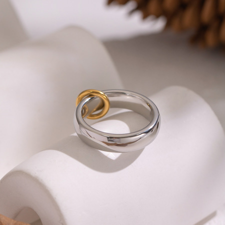Bague minimaliste étanche en acier inoxydable, couleurs assorties (1 pièce)
