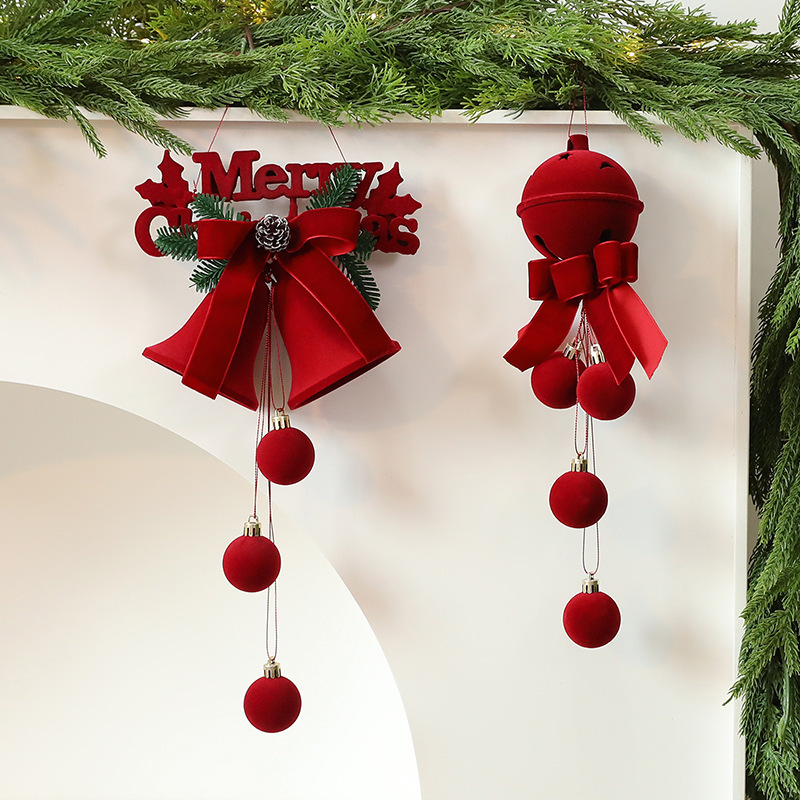 1 Pièce De Décorations De Fête De Noël Rouges Floquées h5Image3