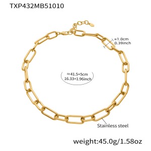 Ensembles De Bijoux Pour Femmes En Acier Inoxydable, Chaîne Classique, Étanches, Couleur Or h5