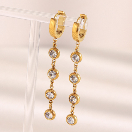 1 paire de boucles d'oreilles pendantes Simple Series Daily Circle hypoallergéniques en acier inoxydable étanches pour femmes