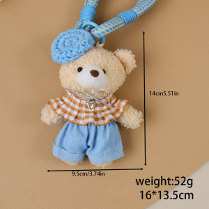 1 Breloque De Sac Pour Femme, Faite À La Main, Représentant Un Adorable Petit Ourson En Peluche h5 Image2