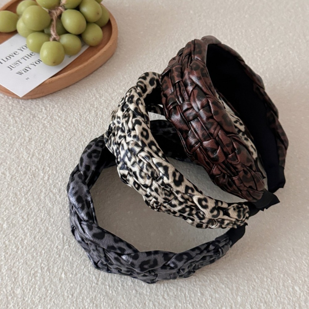 1 Bandeau Large Torsadé À Imprimé Léopard Rétro Pour Femme Image2