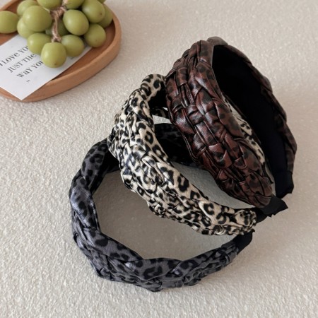 1 bandeau large torsadé à imprimé léopard rétro pour femme 2