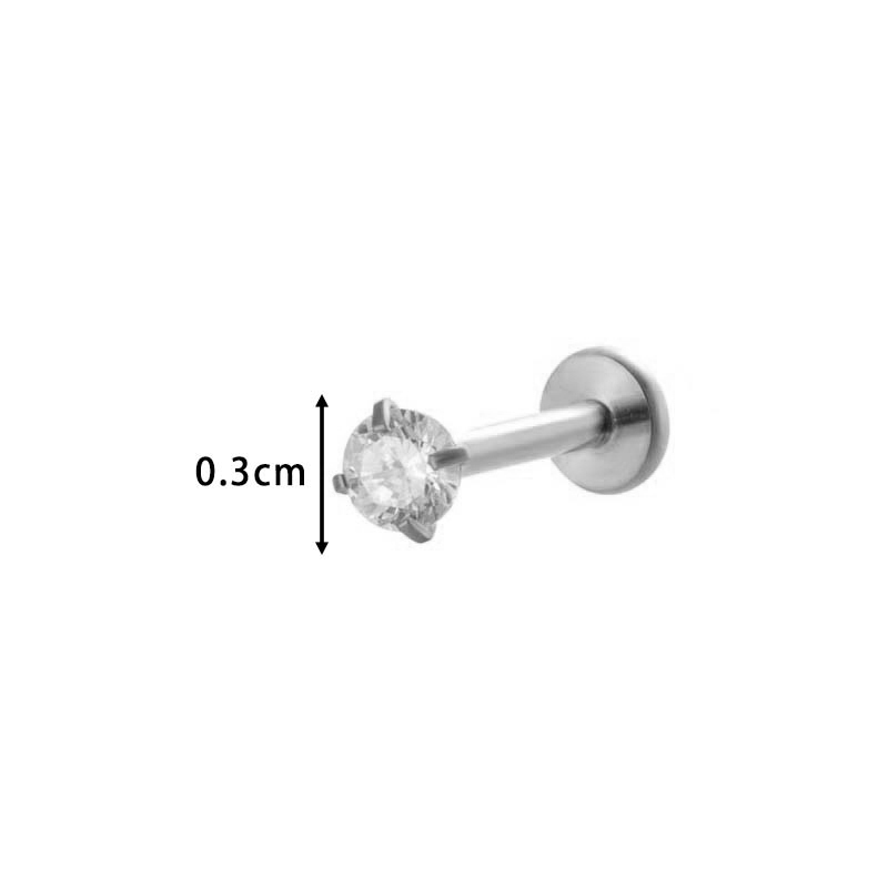 Boucle D'Oreille Piercing En Alliage De Titane En Forme De Feuille, Couleur Or Et Zircone Image2