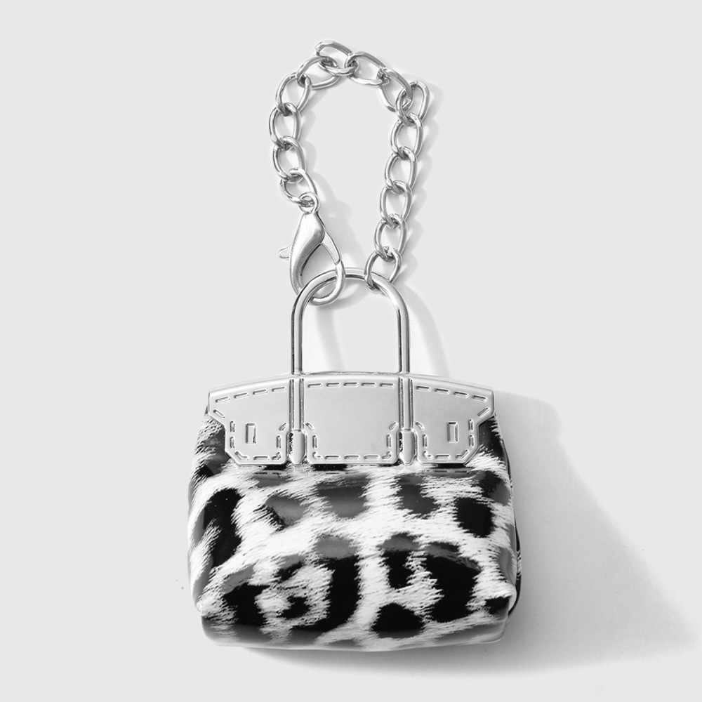 1 Pièce De Breloques De Sac Pour Femme En Cuir Imprimé Léopard 