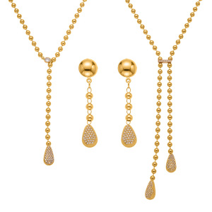 Ensembles De Bijoux Pour Femmes En Acier Inoxydable Imperméable, Ornés De Zircon Et De Pendentifs En Forme De Goutte. h5 Image6