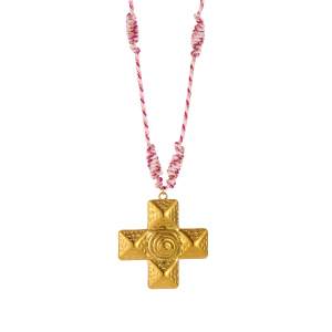 Collier Tressé Luxueux En Acier Inoxydable Imperméable Avec Croix (1 Pièce) h5 Image3