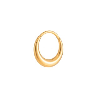 1 Pièce De Boucle D'Oreille Créole Simple En Alliage De Titane Couleur Or h5 