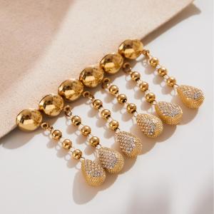 Ensembles De Bijoux Pour Femmes En Acier Inoxydable Imperméable, Ornés De Zircon Et De Pendentifs En Forme De Goutte. h5 Image4