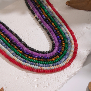 1 Pièce Collier De Perles Rétro En Pierres Naturelles Couleur Or Diy h5 Image3