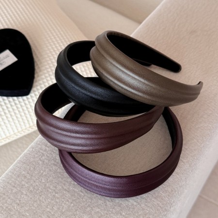 1 Élastique À Cheveux Rétro En Pu Pour Femme, Série Classique
