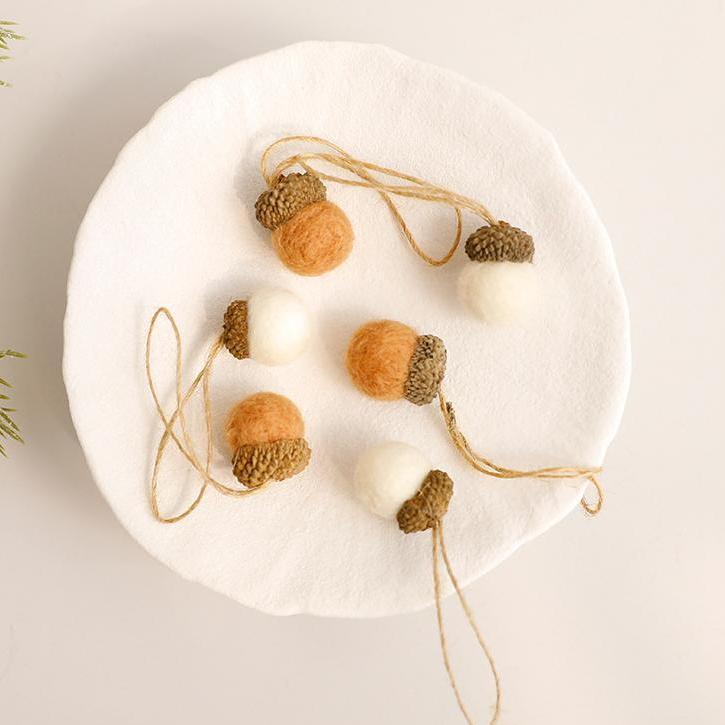 1 Pièce De Feutrine De Laine En Forme De Pomme De Pin De Noël - Fournitures De Fête h5Image3