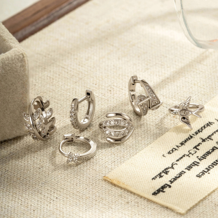 Boucles d'oreilles créoles pour femme, motif oiseaux radieux, couleur cuivre doré, zircon (1 pièce) 2