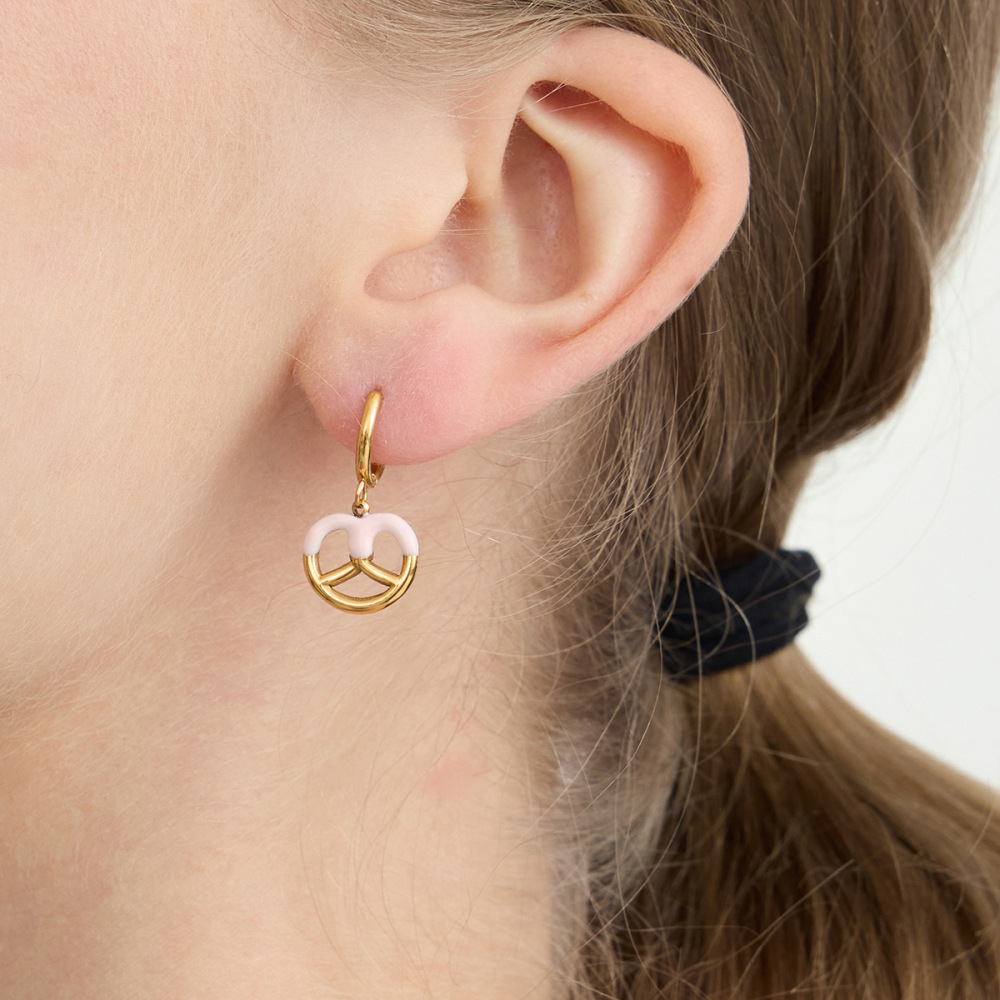 1 Paire De Boucles D'Oreilles Pendantes Délicates En Acier Inoxydable, Étanches, Couleur Or, Pour Femme. Image6