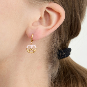1 Paire De Boucles D'Oreilles Pendantes Délicates En Acier Inoxydable, Étanches, Couleur Or, Pour Femme. h5 Image6