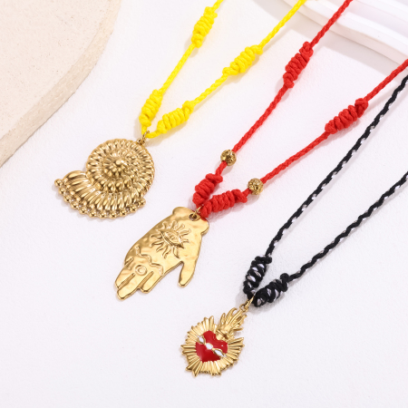 Collier pendentif femme en acier inoxydable doré, orné d'un coquillage charmant (1 pièce) 2