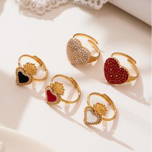Ensembles De Bijoux Pour Femmes En Acier Inoxydable Doré, Imperméables, En Forme De Cœur, Avec Zircon Et Pendentif En Forme De Cœur h5 Image3