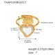 TXA451-Bague Cœur Couronne Blanche-Taille 7 Image9