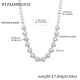 P1735-Collier en acier couleur coquillage, perle, cœur et zircon, 41+5 cm Image2