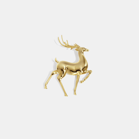 Broche en acier inoxydable doré, étanche, en forme de cerf (1 pièce). 2