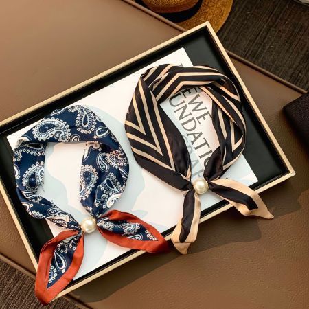 Bandana luxueux en polyester à motif cachemire pour femme, 1 pièce