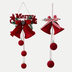 1 Pièce De Décorations De Fête De Noël Rouges Floquées h5 Image2