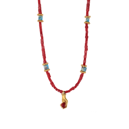 Collier de perles vintage pour femme, 1 pièce, pierres naturelles de couleurs mélangées