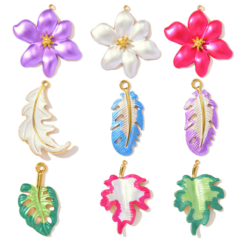 Pendentif Femme Étanche En Acier Inoxydable Et Plante Naturelle (1 Pièce) Image5