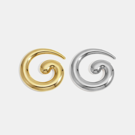 Broche en acier inoxydable doré, étanche, en forme de vortex (1 pièce).