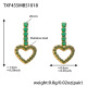 TXF455-Boucles d'oreilles en zircon vert doré Image15