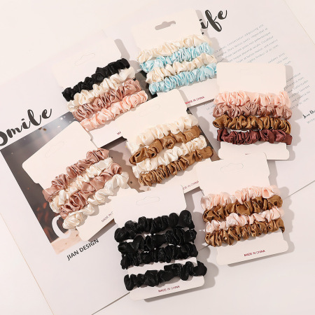 1 chouchou quotidien en tissu de couleur unie pour femme