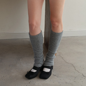 1 Paire De Jambières Tricotées En Mélange De Laine De Couleur Unie h5 Image3