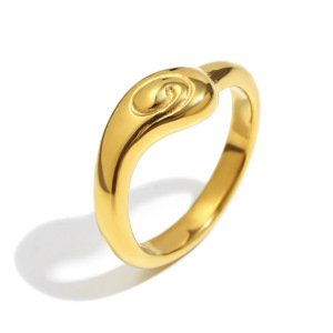 Bague Daily Circle En Acier Inoxydable Étanche, 1 Pièce, Collection Simple Series h5