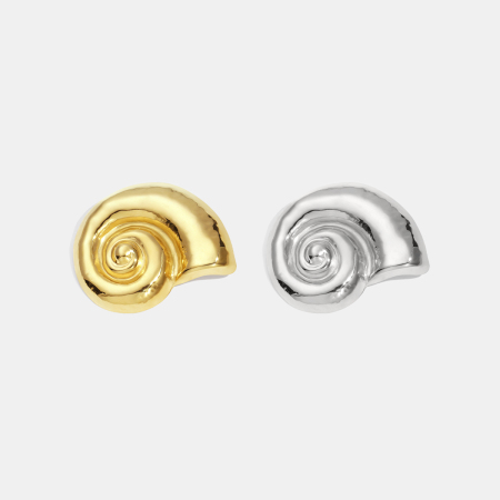 Broche en acier inoxydable doré, étanche, en forme de coquillage (1 pièce).