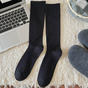 1 Paire De Chaussettes Mi-Mollet Simples Et Longues En Pur Coton Pour Femme h5 